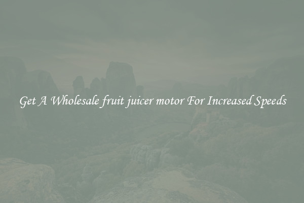 Get A Wholesale fruit juicer motor For Increased Speeds