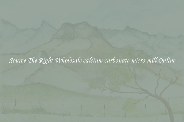 Source The Right Wholesale calcium carbonate micro mill Online