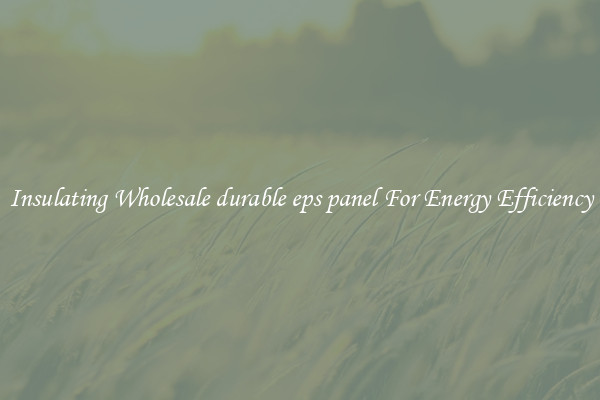 Insulating Wholesale durable eps panel For Energy Efficiency