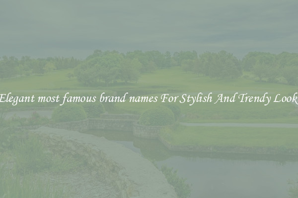 Elegant most famous brand names For Stylish And Trendy Looks