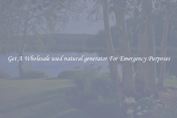 Get A Wholesale used natural generator For Emergency Purposes