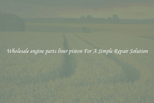 Wholesale engine parts liner piston For A Simple Repair Solution