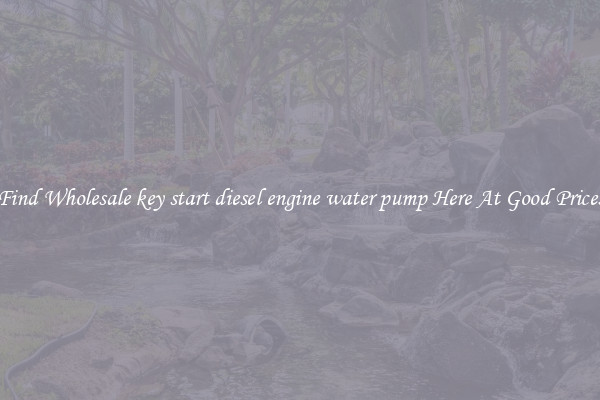 Find Wholesale key start diesel engine water pump Here At Good Prices