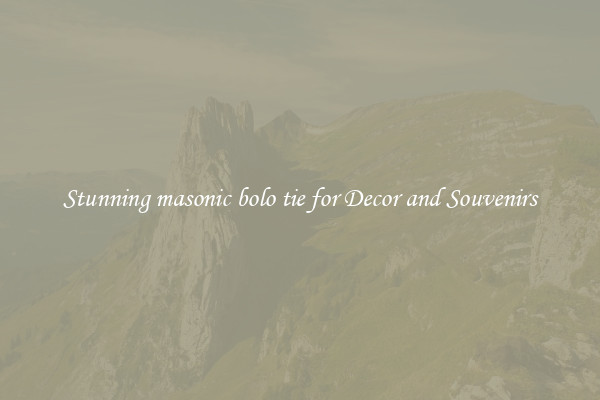 Stunning masonic bolo tie for Decor and Souvenirs