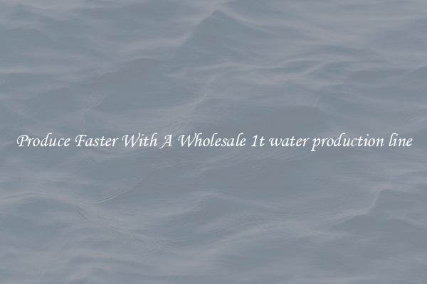 Produce Faster With A Wholesale 1t water production line