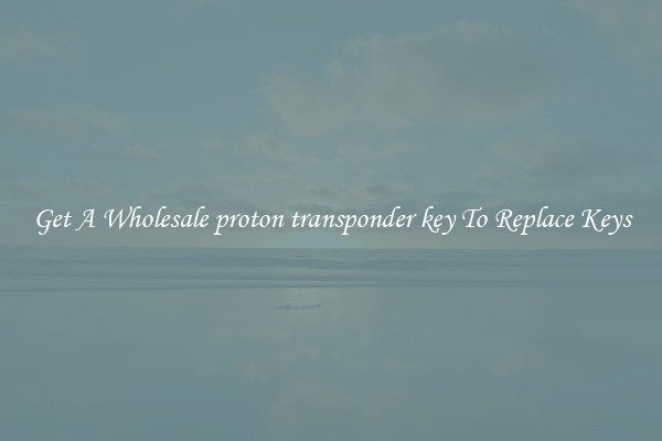 Get A Wholesale proton transponder key To Replace Keys