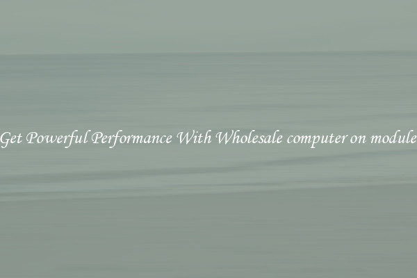 Get Powerful Performance With Wholesale computer on module 