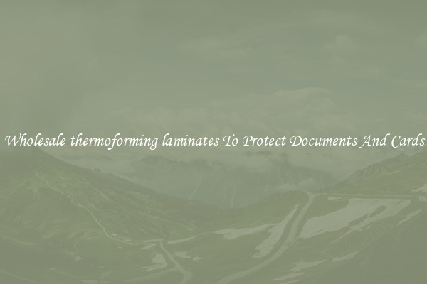 Wholesale thermoforming laminates To Protect Documents And Cards